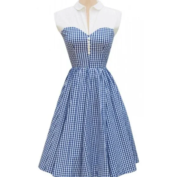 Trashy diva blue gingham hopscotch dress - Picture 1 of 2